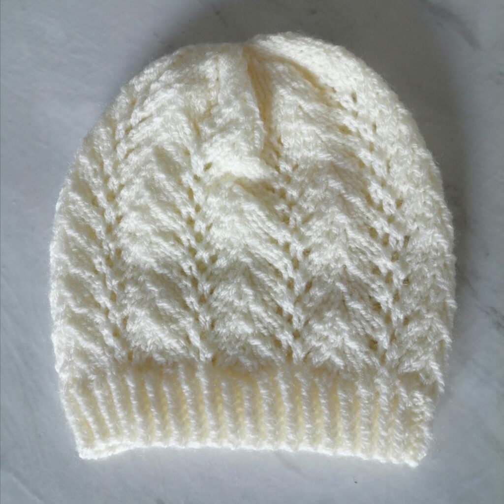 Ivory Fern Stitch Hat with simple brim