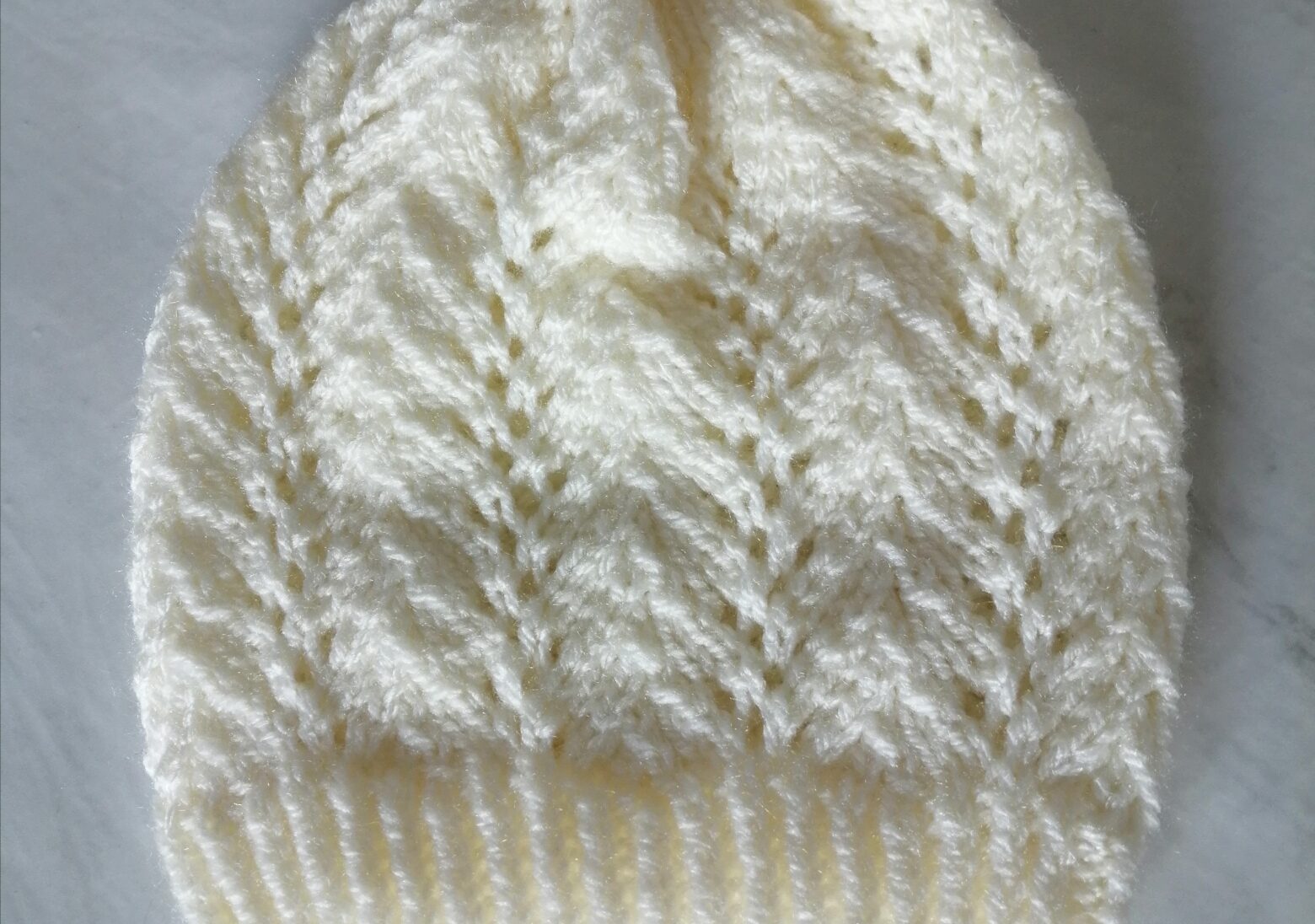 Ivory Fern Stitch Hat with simple brim